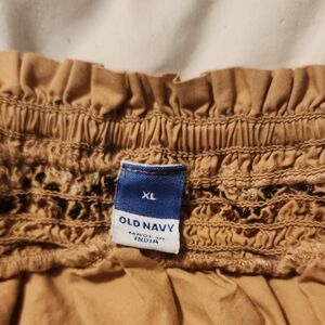 Old Navy Tan Smocked Blouse
